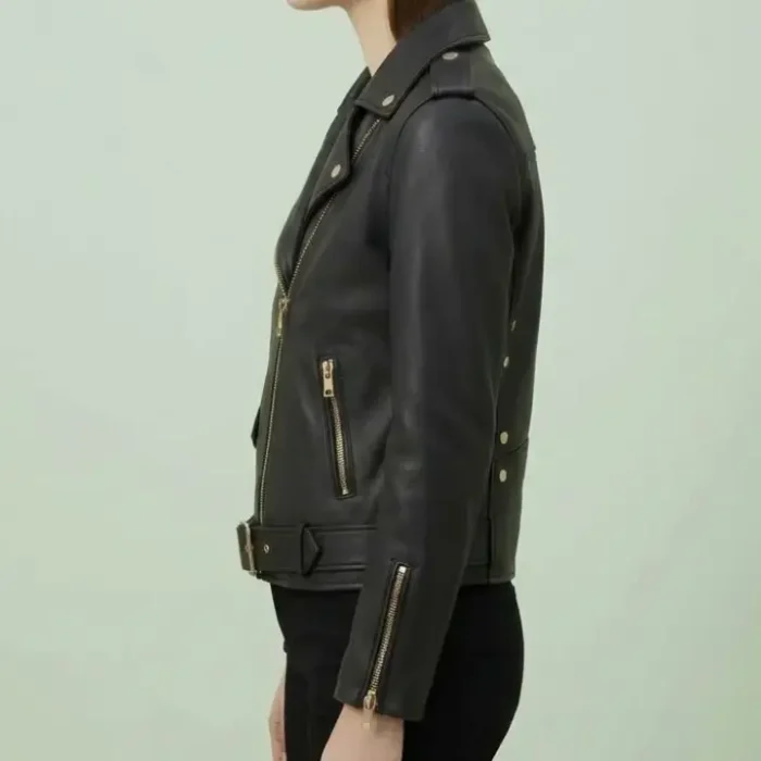 Women’s Black Asymmetrical Leather Biker Jacket Women’s Black Asymmetrical Leather Biker Jacket