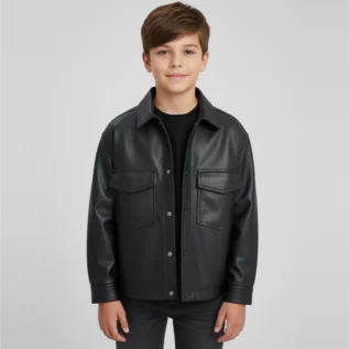 Faux-Leather-Boxy-Shirt-front-side