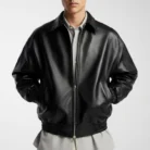 Faux-leather-jacket Front-Side