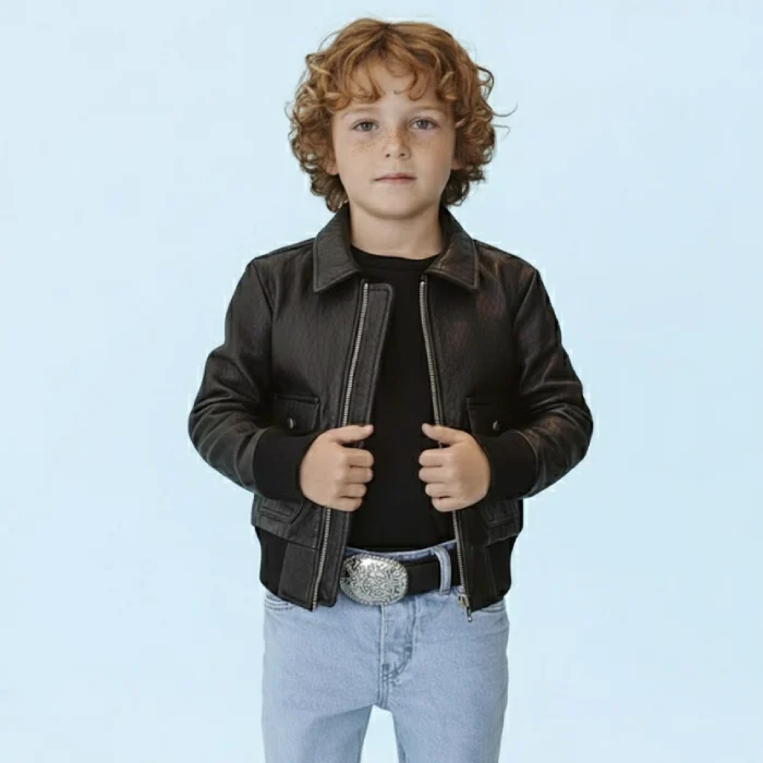 Kids-Pebbled-Spirit-Bomber-front-side Kids-Pebbled-Spirit-Bomber-front-side