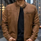 Men's-Roadster-Jacket-In-Burnt-Copper-Leather-front-side