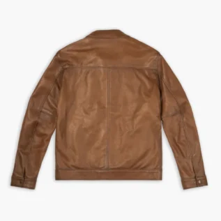 Men's-Roadster-Jacket-In-Tan-Walnut-Leather-Back-side