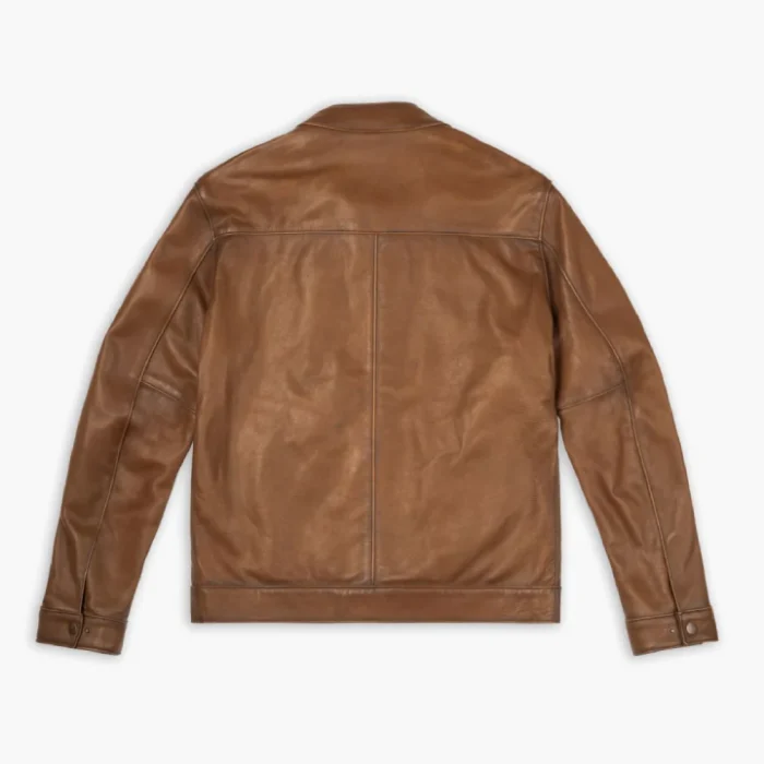 Men's-Roadster-Jacket-In-Tan-Walnut-Leather-Back-side