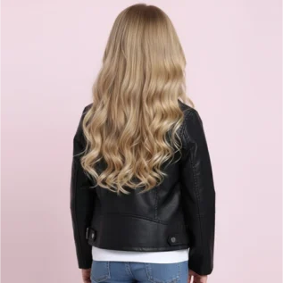 Black-Party-Winter-Leather-Jacket-For-Kids-back