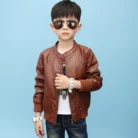 Brown-Winter-Leather-Jacket-For-Kids-front
