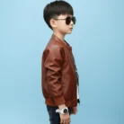Brown-Winter-Leather-Jacket-For-Kids-side