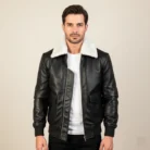 Airin-G-1-Black-&-White-Leather-Bomber-Jacket-front