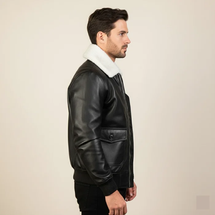Airin-G-1-Black-&-White-Leather-Bomber-Jacket-side