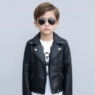 Black-Biker-Leather-Jaket-For-Kids-front