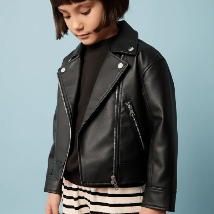 Black-PU-Biker-Jacket-front Black-PU-Biker-Jacket-front