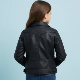Black-Party-Winter-Unique-Leather-Jacket-For-Kids-back