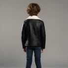 Black-Winter-Leather-Jacket-For-Kids-back