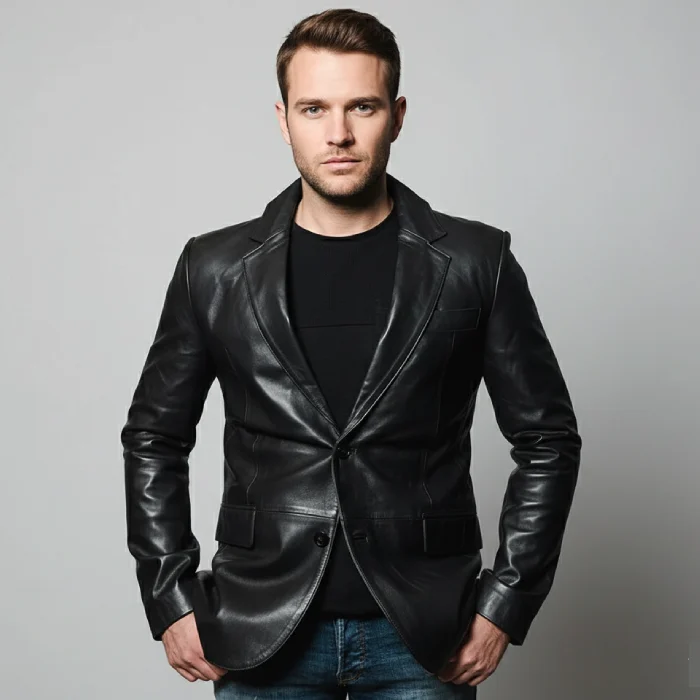 Black-leather-blazer-front Black-leather-blazer-front