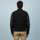 Blain-Black-Hybrid-Bomber-Jacket-back