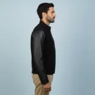 Blain-Black-Hybrid-Bomber-Jacket-side