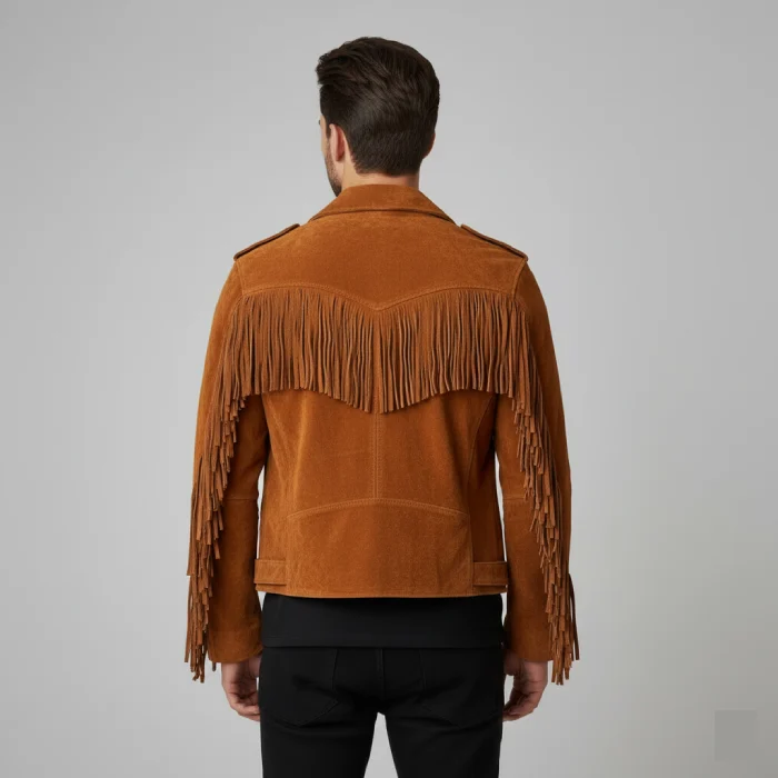 Brown-Men-Cowboy-Style-Fringes-Suede-Leather-Western-Jacket-back