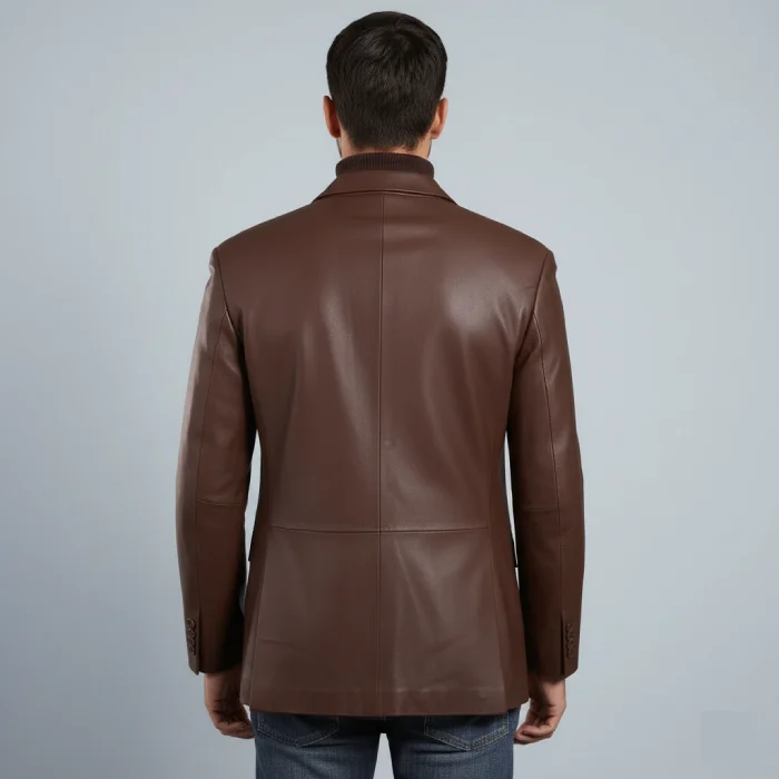 Brown-leather-blazer-back