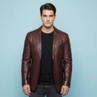 Burnished-Brown-leather-blazer-front