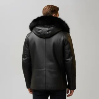 Cody's-shearling-trench-coat-with-Fox-Fur-trims-back