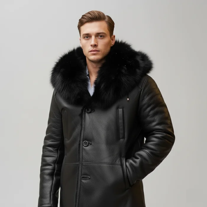 Cody's-shearling-trench-coat-with-Fox-Fur-trims-front Cody's-shearling-trench-coat-with-Fox-Fur-trims-front