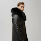 Cody's-shearling-trench-coat-with-Fox-Fur-trims-side
