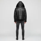 Felix-black-bomber-shearling-jacket-with-hoodie-back