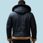 Jean's-B3-Bomber-Aviator-Shearling-Jacket-with-hoodie-back