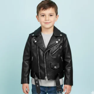 KIDS-BOWERY-BLACK-LEATHER-JACKET-front