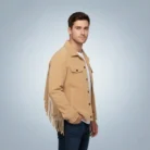 New-Mens-Native-American-Western-Brown-Leather-Jacket-side