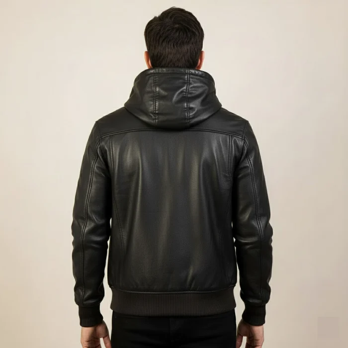 Nintenzo-Brown-Hooded-Leather-Bomber-Jacket-left
