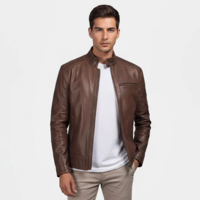 Bikers-Brown-Leather-Jacket-front