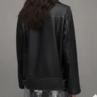 AllSaints Black Billie Biker Jacket back