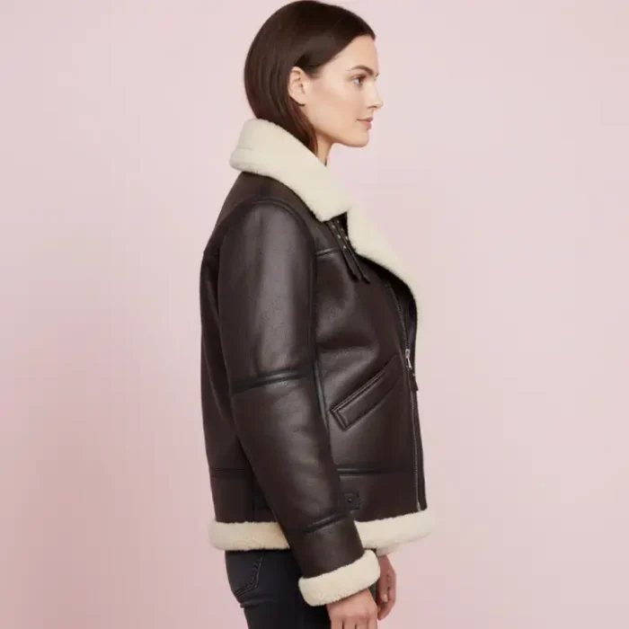 B3 Bomber Jacket Aviator Real Shearling B3 Bomber Jacket Winter side