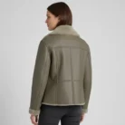 B3 Women Flying Aviator Real Fur Leather Bomber Jacket back