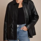 black leather jacket for women