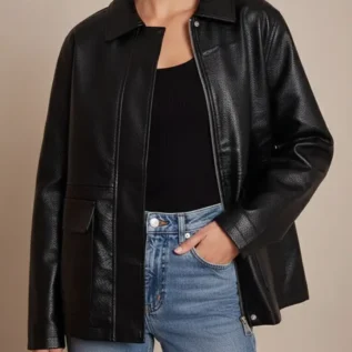 black leather jacket for women