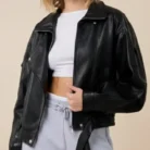 Cropped Leather Jacket