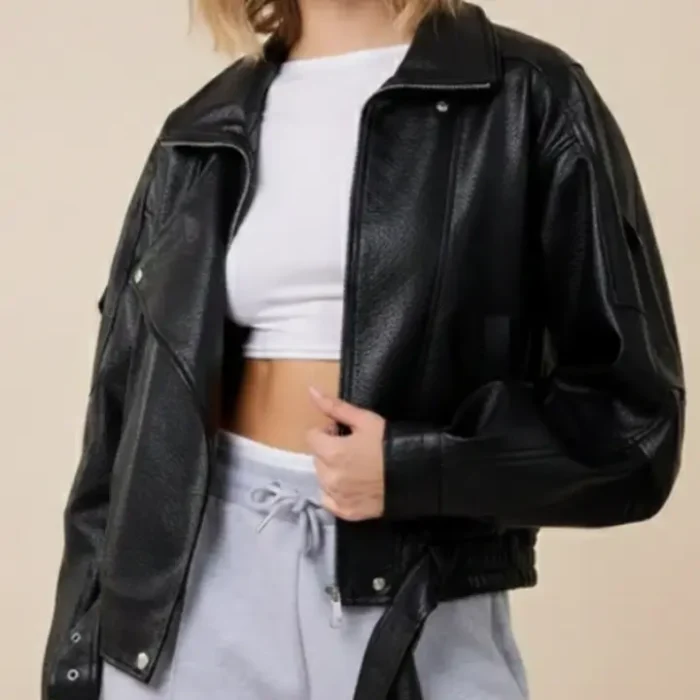 Cropped Leather Jacket