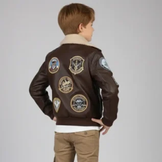 Boeing Kids' Brown Aviator Jacket back