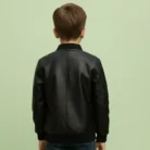 Kids Boys Black Leather Biker Jacket – Genuine Leather Coat back
