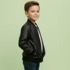 Kids Boys Black Leather Biker Jacket – Genuine Leather Coat side