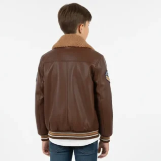 Boys’ Embroidered Shearling Jacket back