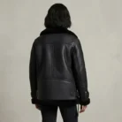 Black Women B3 RAF Aviator Styled Sheepskin Shearling Leather Jacket back