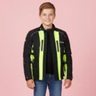 Duchinni Jago Kids Neon Black Waterproof Motorcycle Jacket front