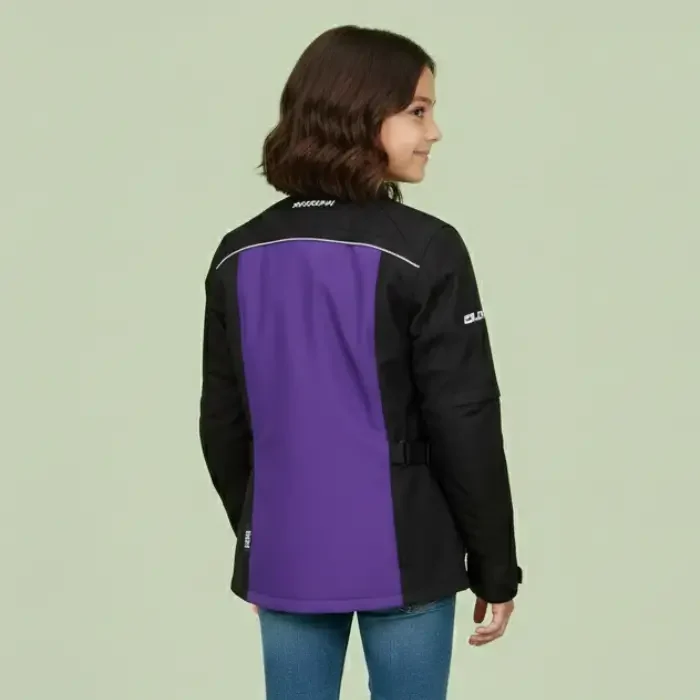 Duchinni Jago Kids Purple Black Waterproof Motorcycle Jacket back Duchinni Jago Kids Purple Black Waterproof Motorcycle Jacket back