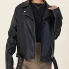 Faux Leather PU Oversized Jacket front