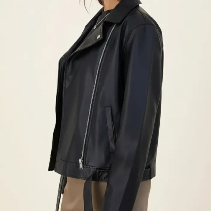 Faux Leather PU Oversized Jacket side