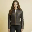 Electra - Women's Motorcycle Leather Jacket front