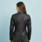 Maiden - Women's Motorcycle Leather Jacket back