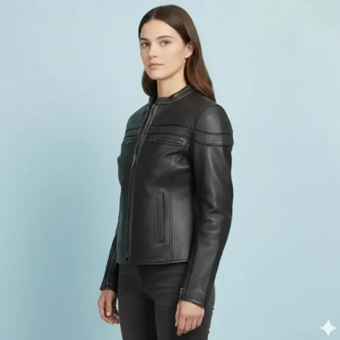 Maiden - Women's Motorcycle Leather Jacket side